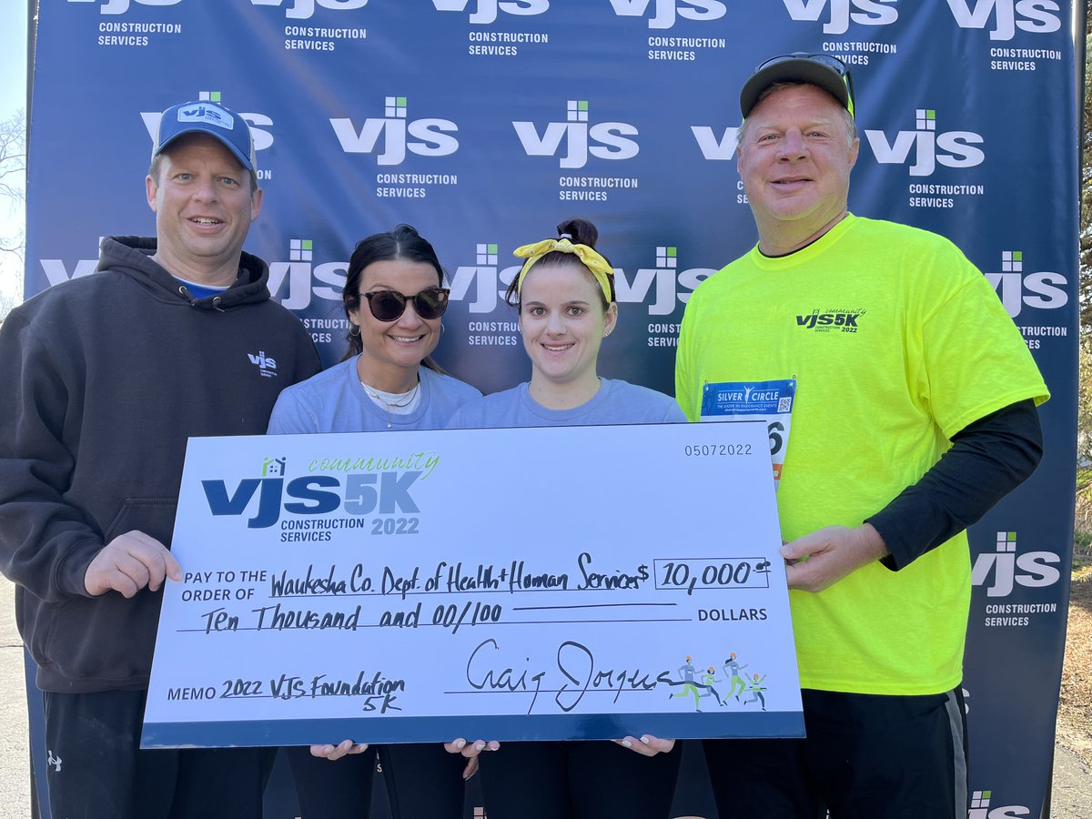 Waukesha County HHS (@waukeshacohhs) on Twitter photo Before today’s VJS Community Foundation 5K, 3 <a href="/WaukeshaCoHHS/">Waukesha County HHS</a> employees from the Child & Family Division rec’d a GENEROUS contribution from <a href="/VJSCS1947/">VJS Construction</a> to renovate HHS family interaction rooms. Visitation rooms are used by children in foster care & by other HHS clients. THANK YOU! Before today’s VJS Community Foundation 5K, 3 <a href="/WaukeshaCoHHS/">Waukesha County HHS</a> employees from the Child & Family Division rec’d a GENEROUS contribution from <a href="/VJSCS1947/">VJS Construction</a> to renovate HHS family interaction rooms. Visitation rooms are used by children in foster care & by other HHS clients. THANK YOU!