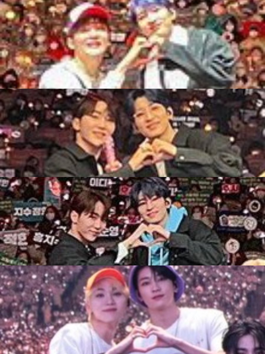 tinkswonu's tweet image. wonboo doing a heart together during group photos 🫶🏻