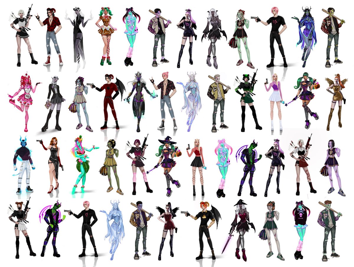 aestheticdemon_'s tweet photo. All my skin concepts displayed as the survey skins! https://t.co/s7RgbSdIUb