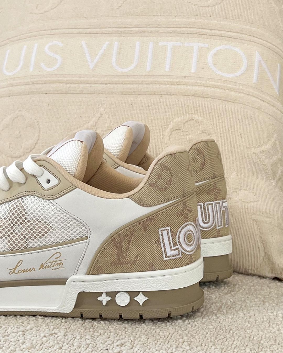 Fashion Drops on X: Louis Vuitton Sneaker Trainer Beige by Virgil