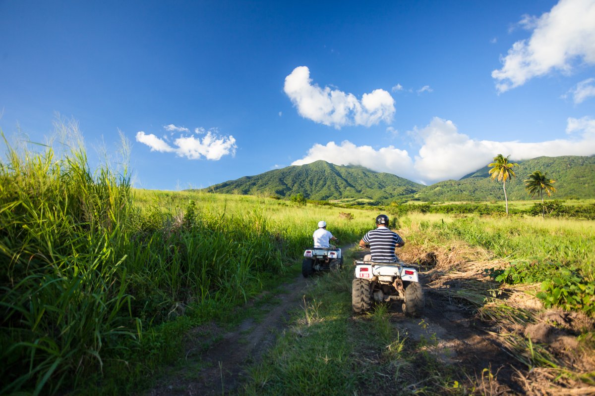 From chilling out to adventure, tourists can explore #StKitts in many ways, like cruising through the mountains and soaking up the views on an ATV ⛰️ #NationalTourismWeek