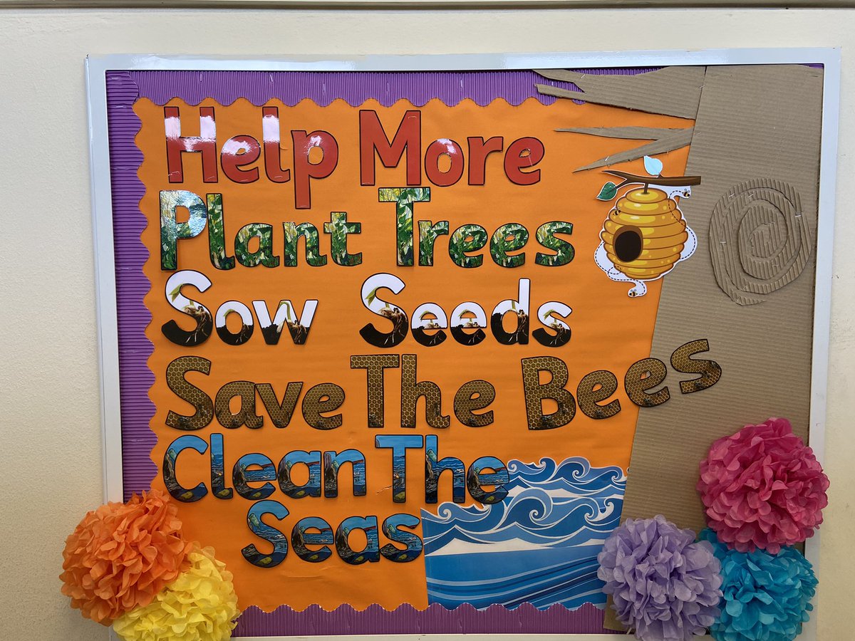 New board I made at work yesterday! #planttrees #sowseeds #savethebees #cleantheseas #environment #displayboard