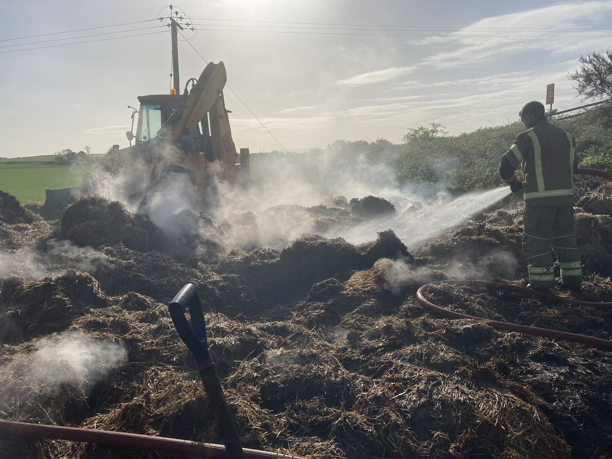 A small selection of pictures from our hard night extinguishing approximately 350 round hay bales on fire near Alness.