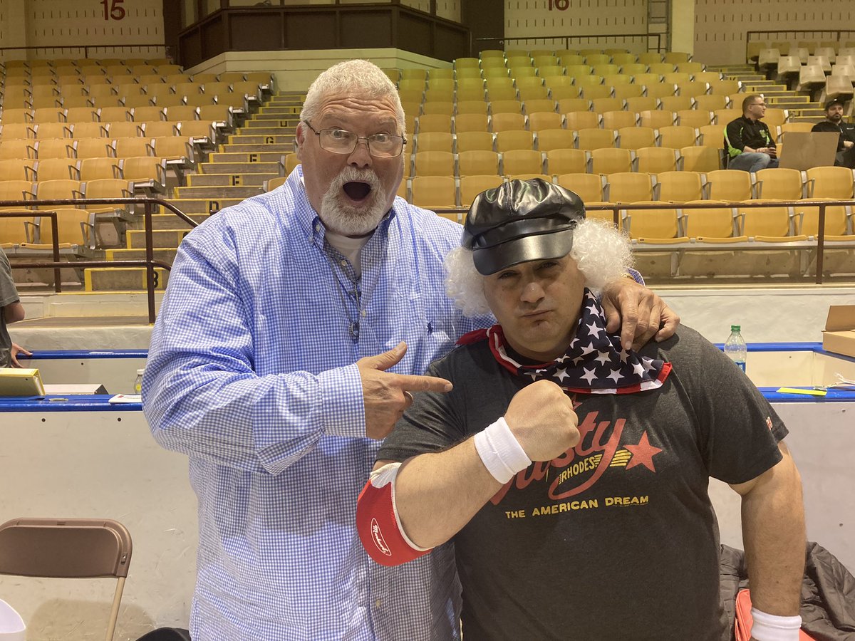 TheMikeRaimondi's tweet photo. The Dream reunited with Uncle Fred!!! #dustyrhodes #fredottman @TeilMargaret @DakotaRunnels22 https://t.co/5nmLDf5sfC