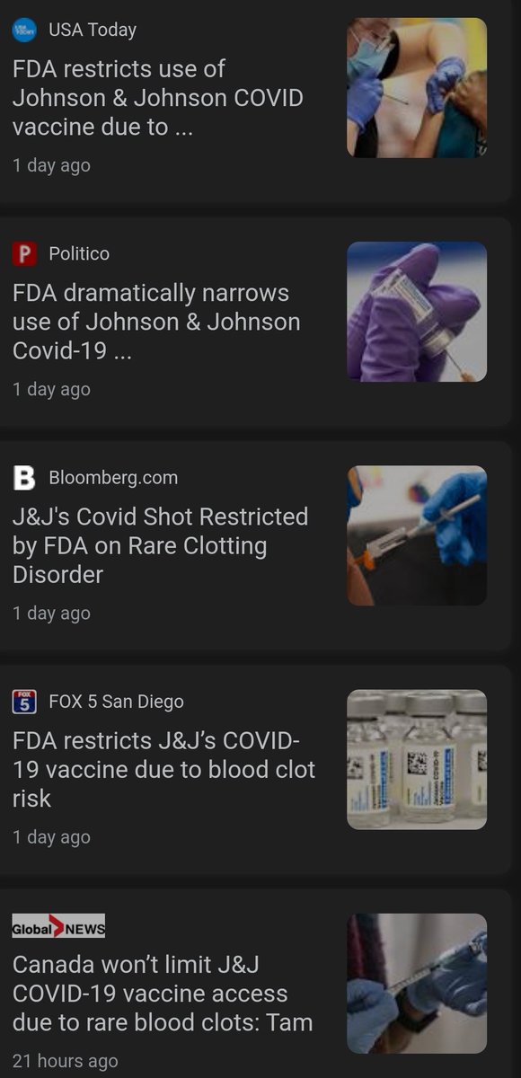 VMaarku's tweet photo. @Cernovich They all can lead to blood clots not just J&amp;J. https://t.co/1Y9rEeJ9aM