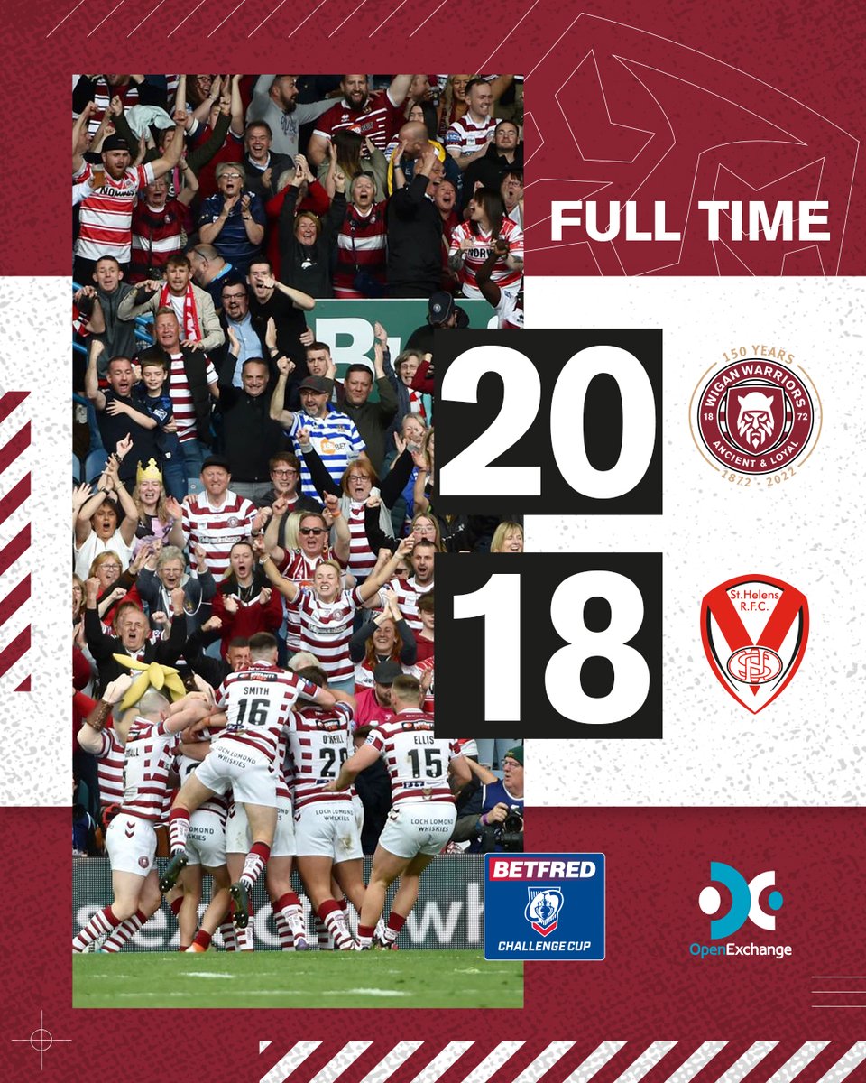 WiganWarriorsRL's tweet image. ⏱ 𝙁𝙐𝙇𝙇 𝙏𝙄𝙈𝙀

🤩 WE'RE CHALLENGE CUP FINALISTS!!! 🙌

#WWRL #ChallengeCup