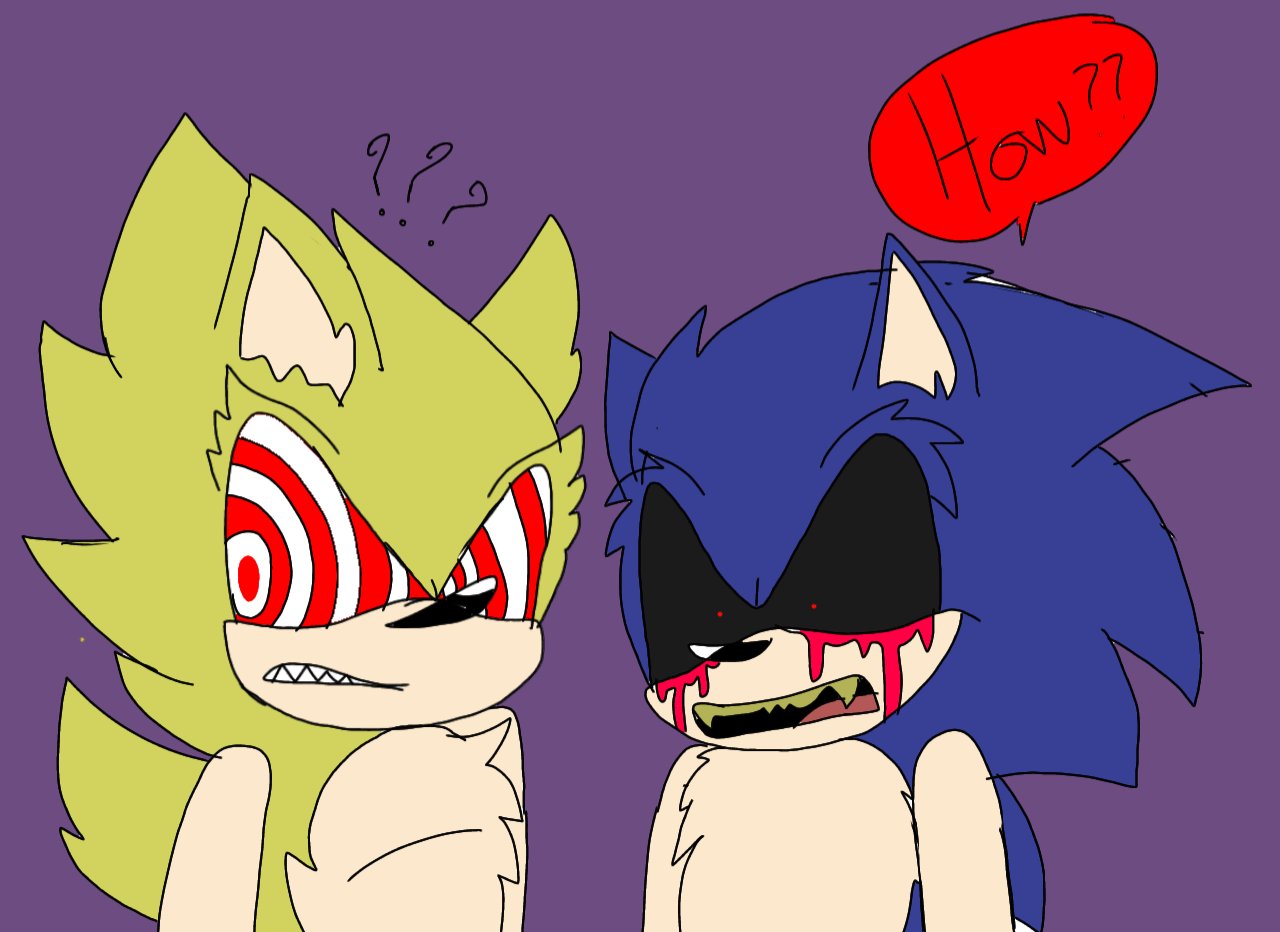 sonic.exe, lord x, faker sonic, majin and fleetway by AlyCatToons on  DeviantArt