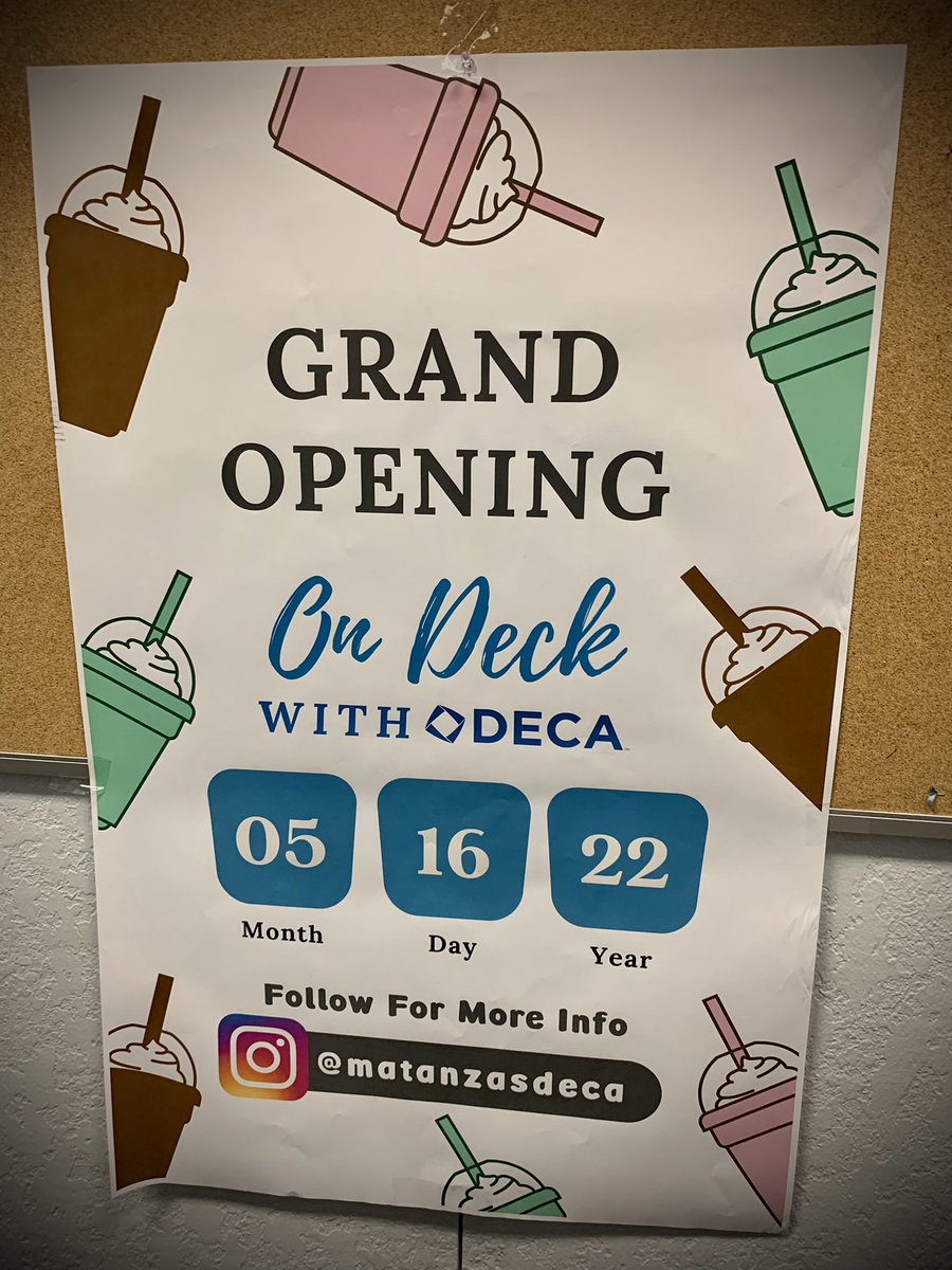 jossler53's tweet photo. One more week until our Student-run Enterprise opens as a preview for next year! #MHSMarketing #OnDeck #DECA #Classrooms2Careers #WhyMHS #WhyCTE @CteMatanzas @FlaglerCTE @FlaglerSoup @JeffReaves1 https://t.co/fjTBf3Wy2r