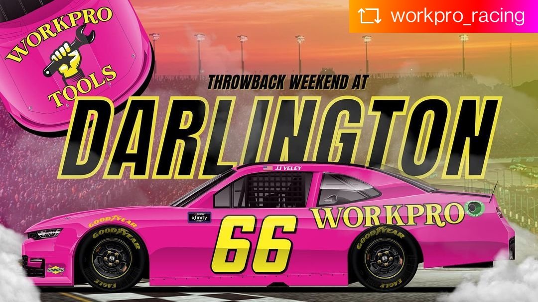 workpro_tools's tweet photo. #repost @workpro_racing 
Time to get to work 🔥🏁
Mahindra Roxor 200 | 1:30 PM | FS1

Make sure to catch the No. 6️⃣6️⃣ @workpro_tools car today @darlingtonraceway for Throwback Weekend 🙌 #NASCARXfinitySeries #BuildABetterProject https://t.co/UmZFUorYmZ