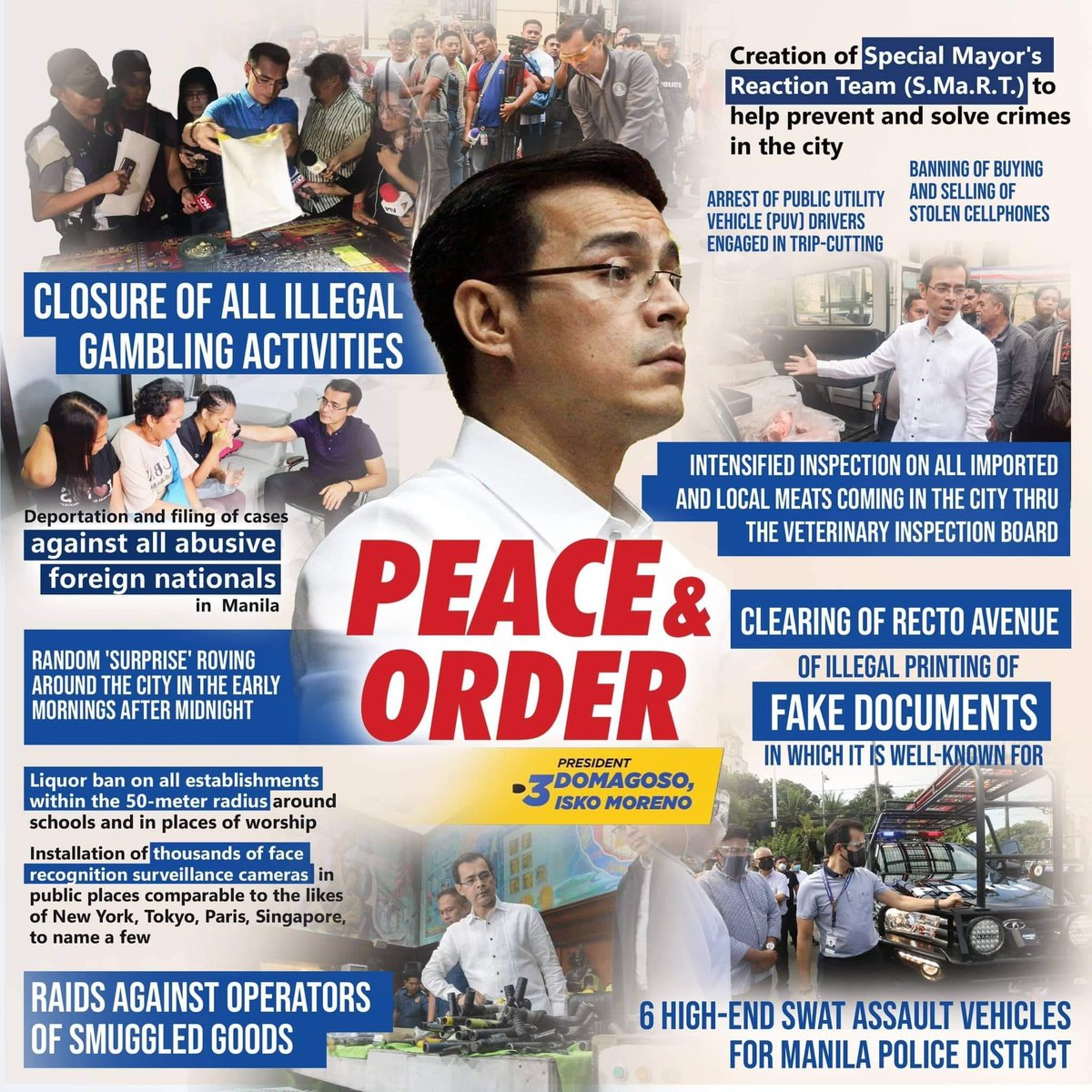 IvanAtHome's tweet photo. Crime fell in the City of Manila every year under Mayor Isko Moreno's term and the city was praised for doing so whilst still respecting human rights. Efficient policing and rule of law - this is what @IskoMoreno offers! #KayIskoPosible!

#SwitchToIsko #President3Isko

💙💙💙 https://t.co/PSiIIG9EUd