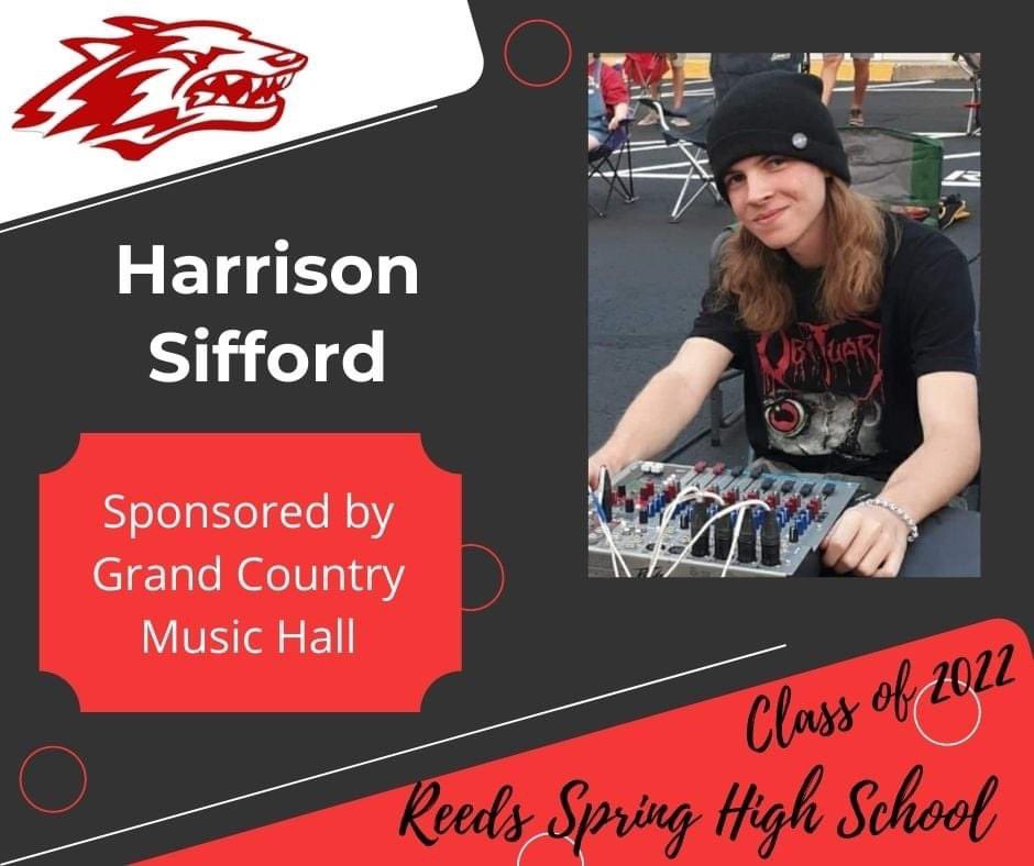 Today we feature Senior Harrison Sifford.  Harrison is sponsored by Grand Country Music Hall.  <a href="/RSWolves/">Reeds Spring Schools</a> <a href="/ReedsSpringHS/">RSHS Wolves 🐺</a>
