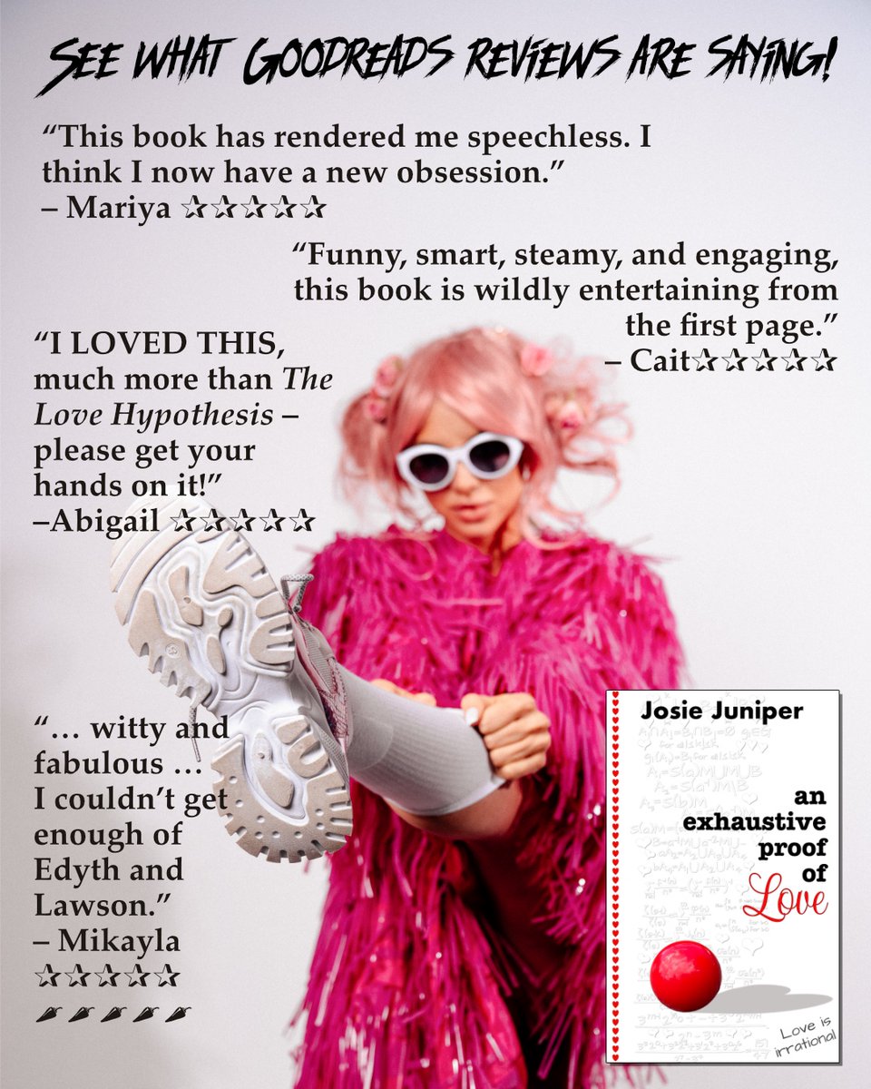 rl_josiejuniper's tweet photo. Scrappy pink-haired mathematician. Cocky ladies-man engineer. Scorching spice &amp; whip-smart banter in this hilarious, high-steam STEM rom-com. Sample on Amazon or Apple – YOU. WILL. BE. HOOKED. (link in bio) #steamy #steamyromance #romancebooks #STEM #STEMromance #RomanceReaders https://t.co/RD2mFaCDQc