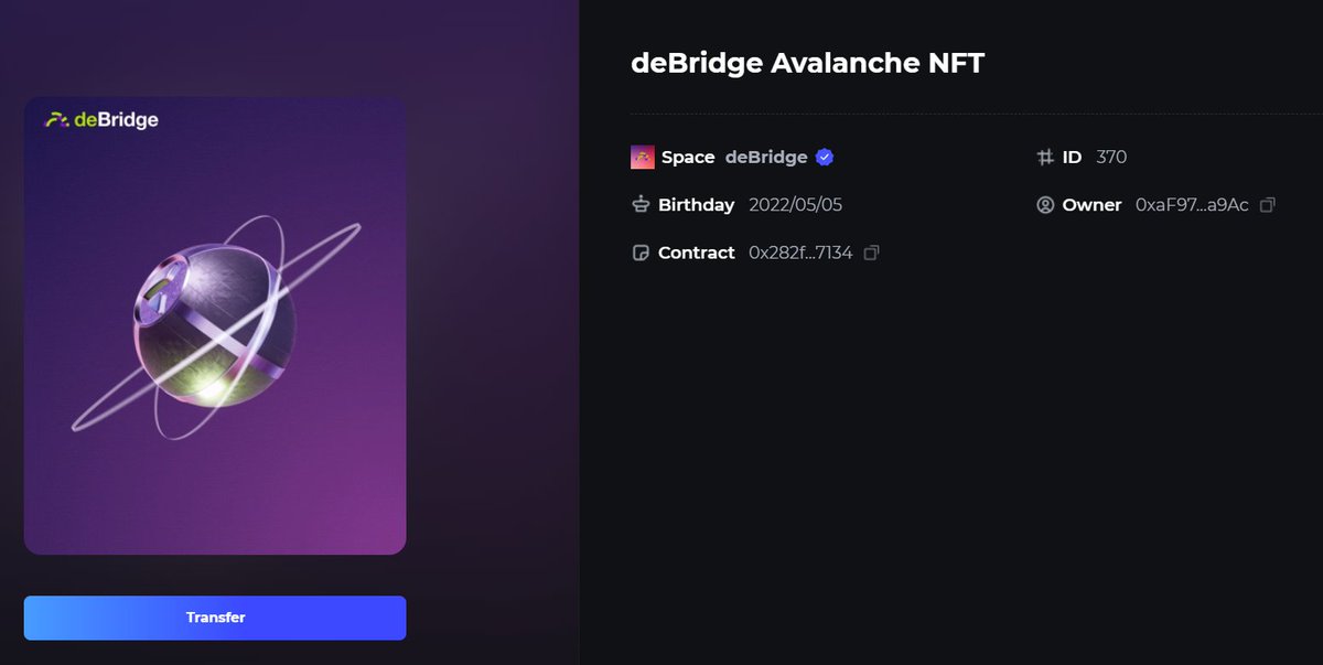 sherlock5204's tweet photo. deBridge is a very good project and this nft is beautiful
@deBridgeFinance

#NFT #Cryptotrends #ProjectGalaxy #deBridge https://t.co/BfTUjW2x4w
