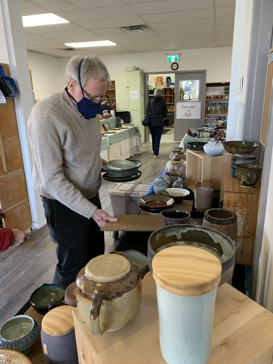 Look at these great prices!  Edmonton Potters’ Guild members are busy this morning setting up for our spring sale. #yeg #MadeinEdmonton #yegarts #pottery #mothersday #gift 10-5 today. Come on down.