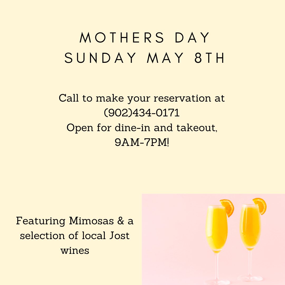 It's not too late to make your reservation! We can't wait to see you tomorrow!

#mothersday #coleharbour