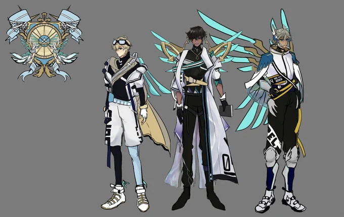 CAELUPIA. (this is what they mostly wear, Raphael's fit is casual- since he doesn't always wear his armor) 