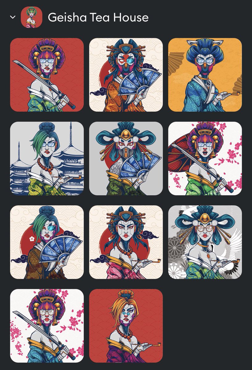 AnhyueemJohn's tweet photo. @_mathieson_ @NFTgeisha Floor is rising… for anything ne considering… don’t wait… the Maiko (free mint for each Geisha you hold) are coming… 🇯🇵🇯🇵🇯🇵🔥🇯🇵 https://t.co/8kPos91znD