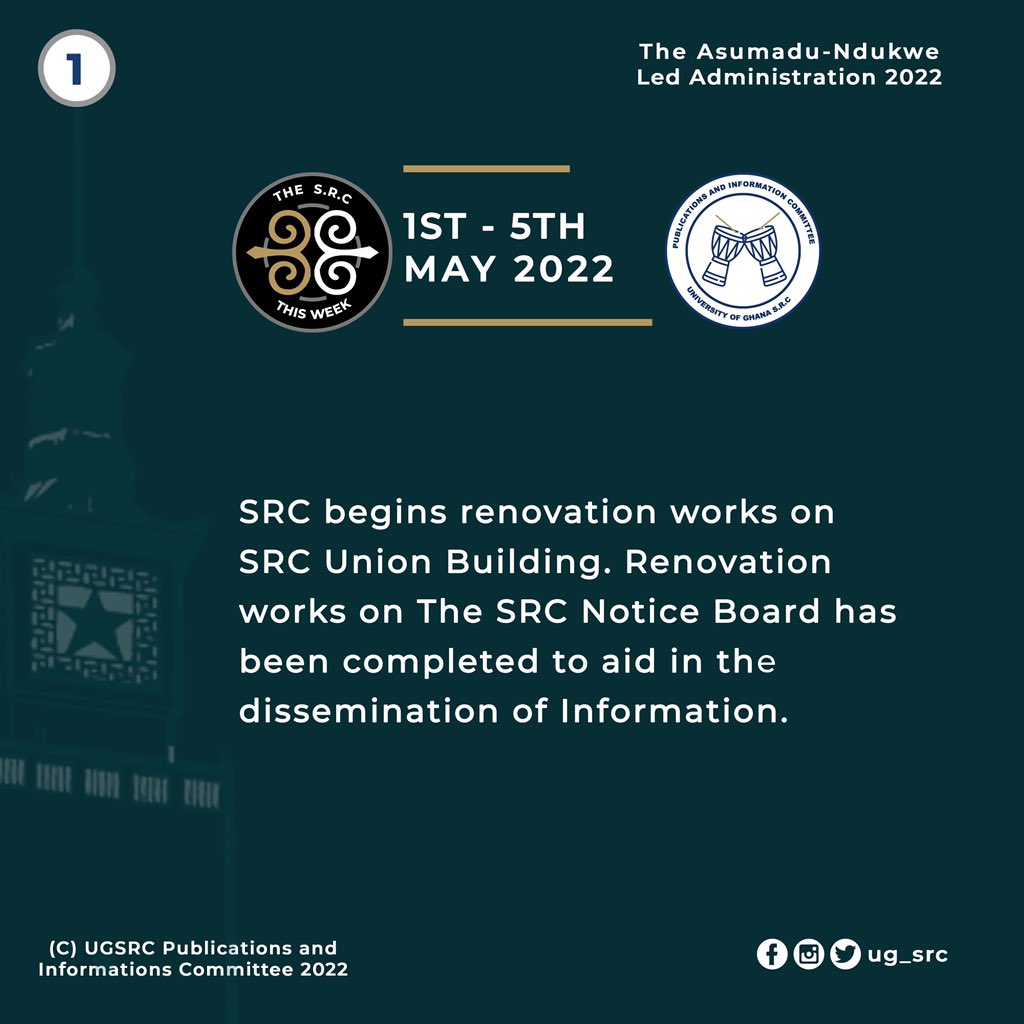 Ug_src's tweet photo. #SRCThisWeek
#ANewDirection
#Asumadu-NdukweLedAdministration https://t.co/ET9jXM7aS1