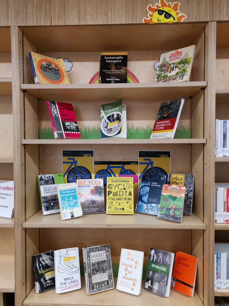 UCLBartlettLib's tweet photo. When you're next at @UCLBartlettLib, please do take a look at our #sustainability #display! You'll find #books on #walking, #cycling and more!
.
.
#ClimateCrisis #changepossible #ClimateActionNow #cyclinglife #librarytwitter #librarylife https://t.co/hiTFsAEN2e