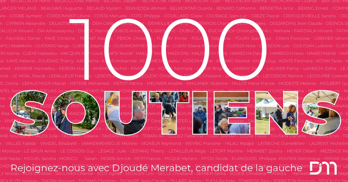 🗣️ je porte une candidature de rassemblement ! 

De rassemblement des 1000 premiers habitants de notre circonscription qui me font confiance pour les représenter à l'Assemblée nationale.

Rejoignez-nous pour ces #legislatives2022 ➡️ bit.ly/DjM2022
