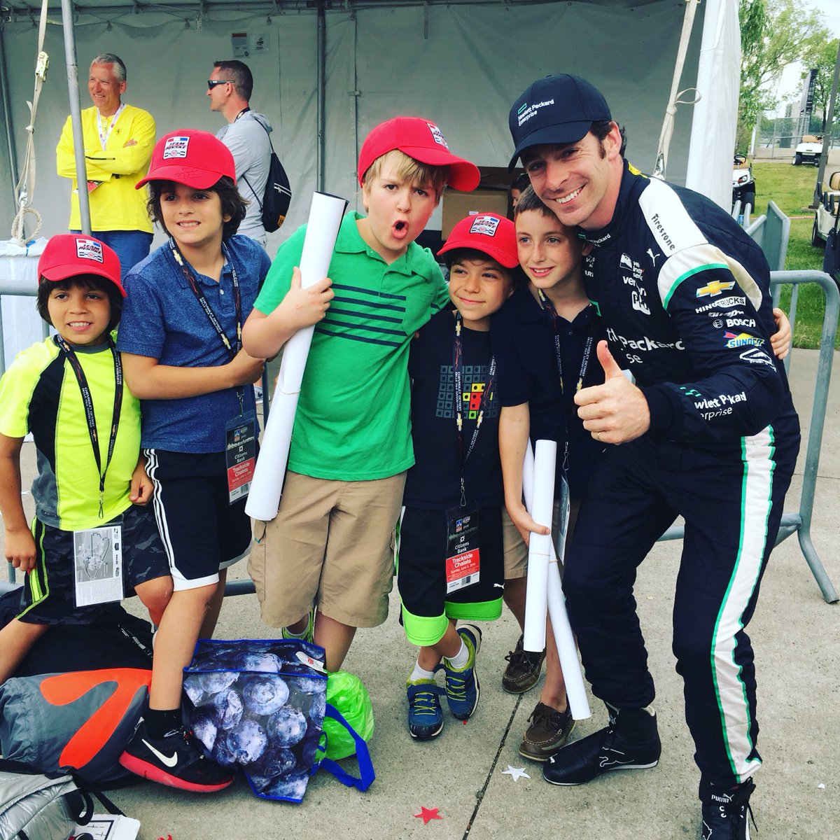 MMRIMB's tweet photo. My son and friends with ⁦@simonpagenaud⁩ after his podium finish ⁦@detroitgp⁩ in 2016. #belleislememories https://t.co/jK0vaM1UFF