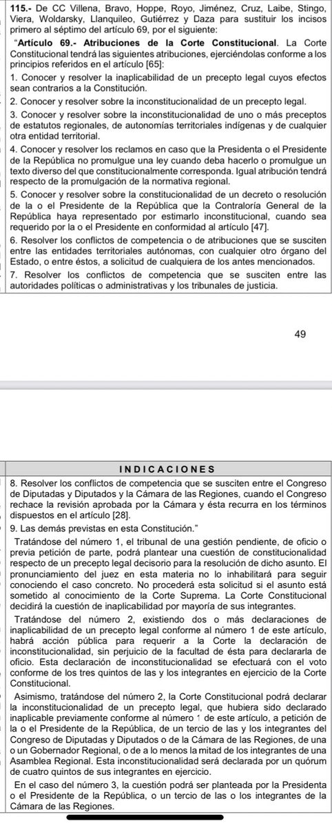 josefina_delaf's tweet photo. Ayer venció el plazo para indicaciones en Comisión de Sistemas de Justicia. En el artículo de atribuciones de Corte Constitucional se ingresó una indicación que repone la insistencia de 4/7 caída ayer. Está en la parte final de la indicación. https://t.co/NrJ15V4WtV