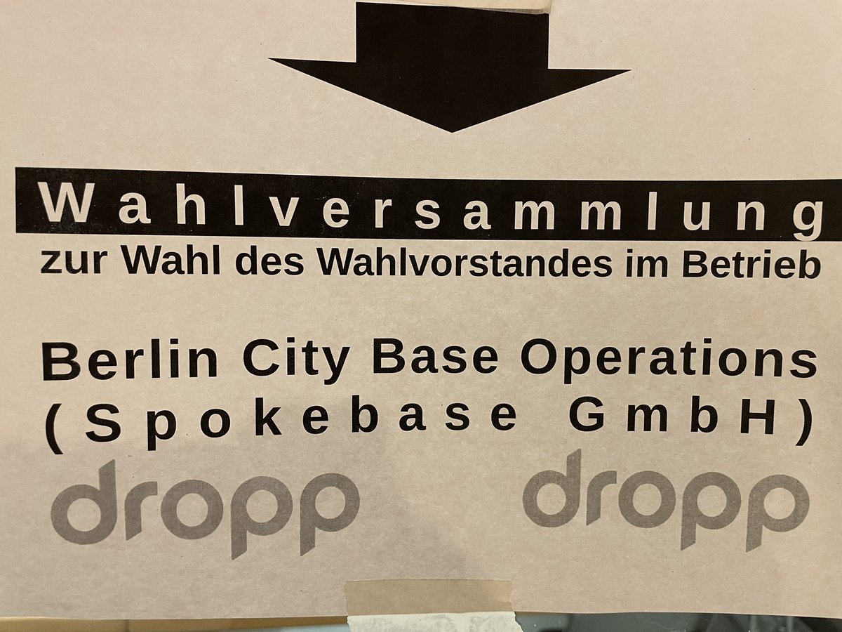 mbechert's tweet photo. Next shock for the delivery sector in Berlin....t.b.c. #dropp #Betriebsratsgründung @nin_sch @nellinelke @ver_jorg @FabioLeone94 @oliver_rast @labournet_de @arbeitsunrecht https://t.co/HorjZD5vFO