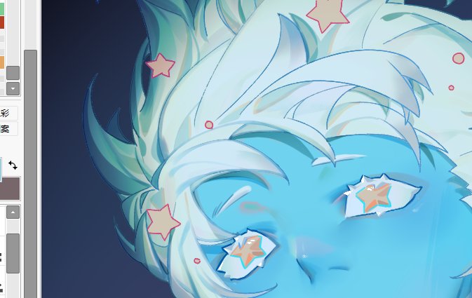solo star (symbol) colored skin blue skin white hair star-shaped pupils 1girl  illustration images
