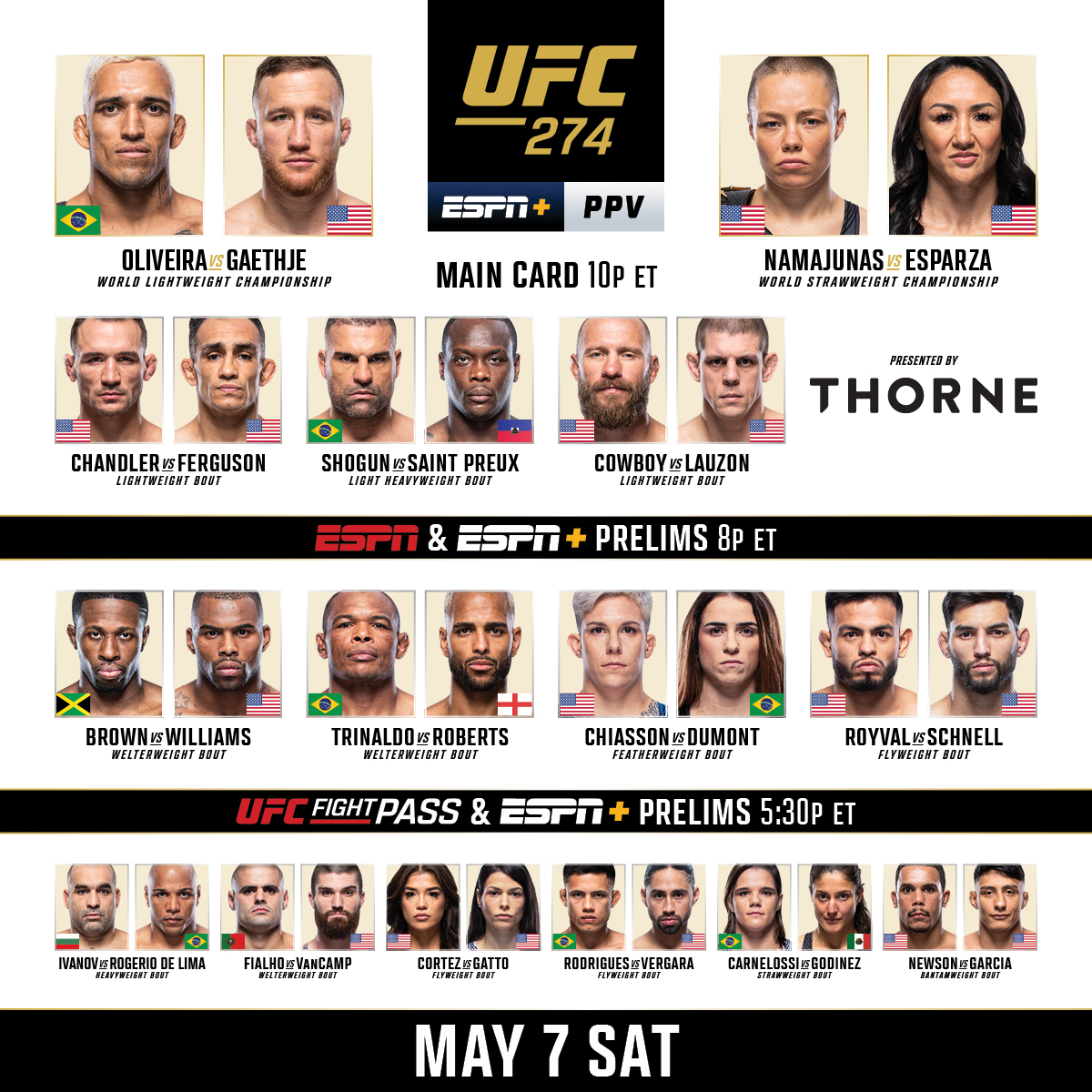 danawhite on Twitter "UFC274 early prelims are LIVE in 30 minutes on