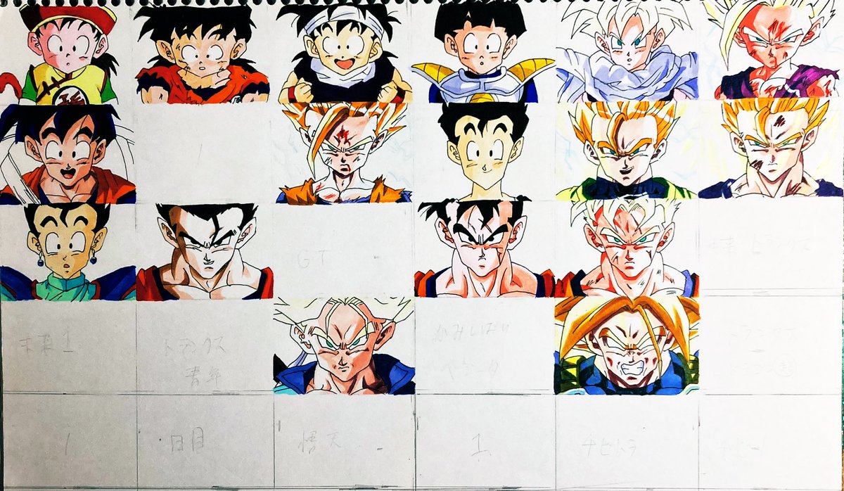 3年前くらいに描いたものです😇😇
中途半端だw

 #悟飯の日   #ドラゴンボール
 #模写 