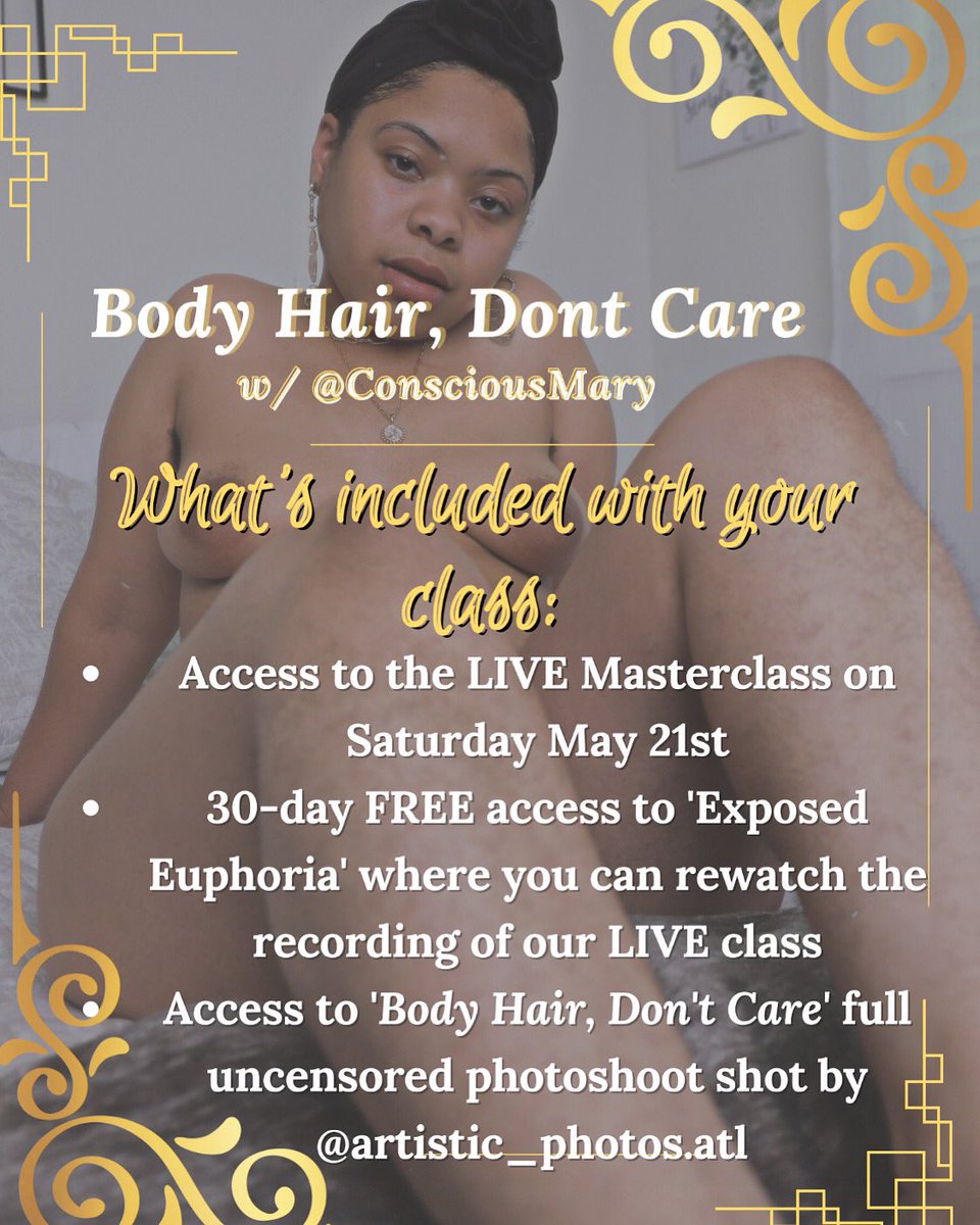 ConsciousMary's tweet photo. Body Hair, Don’t Care Masterclass is on the 21st 😝😝 let’s really learn to be conscious about our beauty standards upon ourselves and our standards &amp; beliefs in general. Read more at https://t.co/YN00sSwnjb https://t.co/22XyDsIpJA
