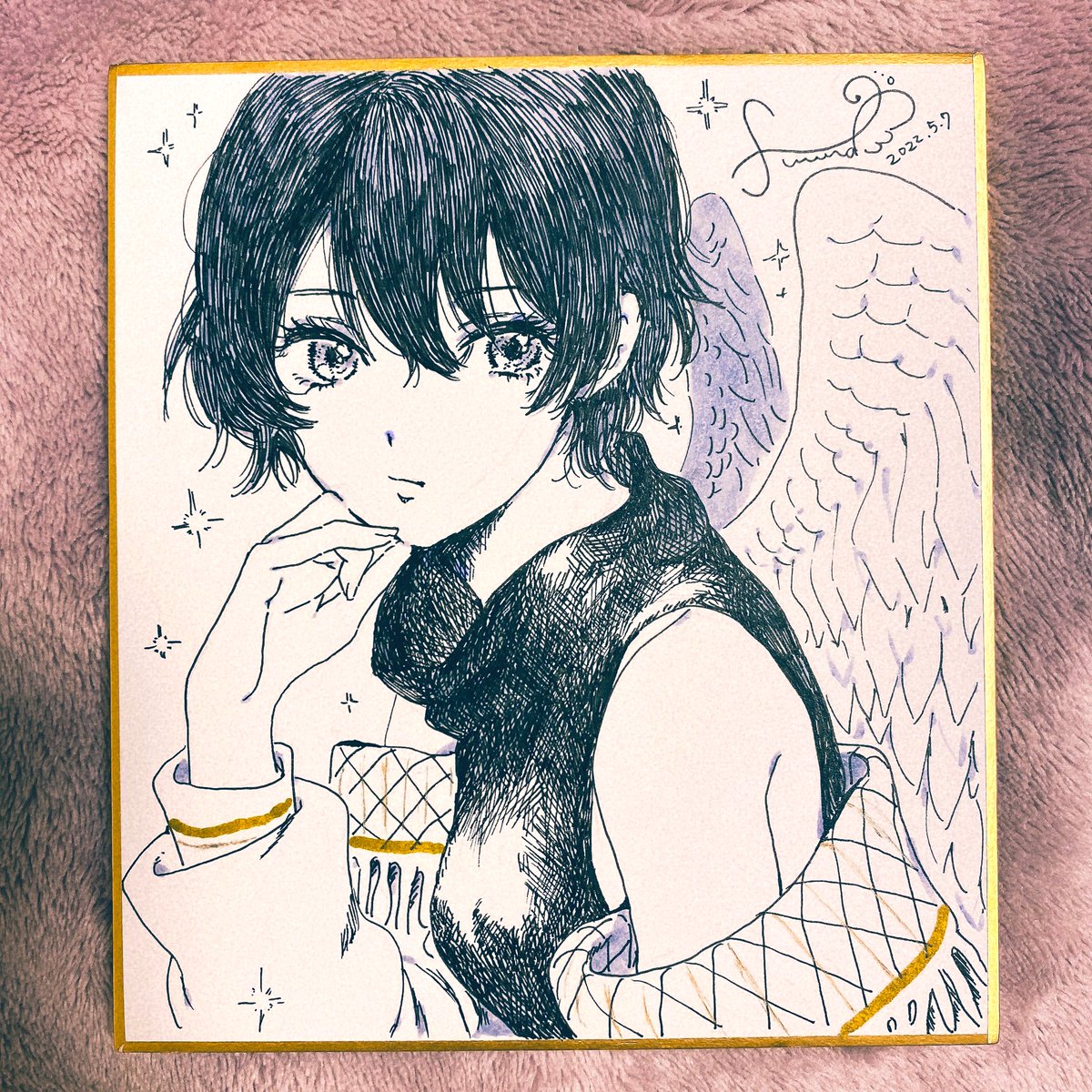 #100日チャレンジ 16日目
BOOTHでだす予定の色紙🌷 