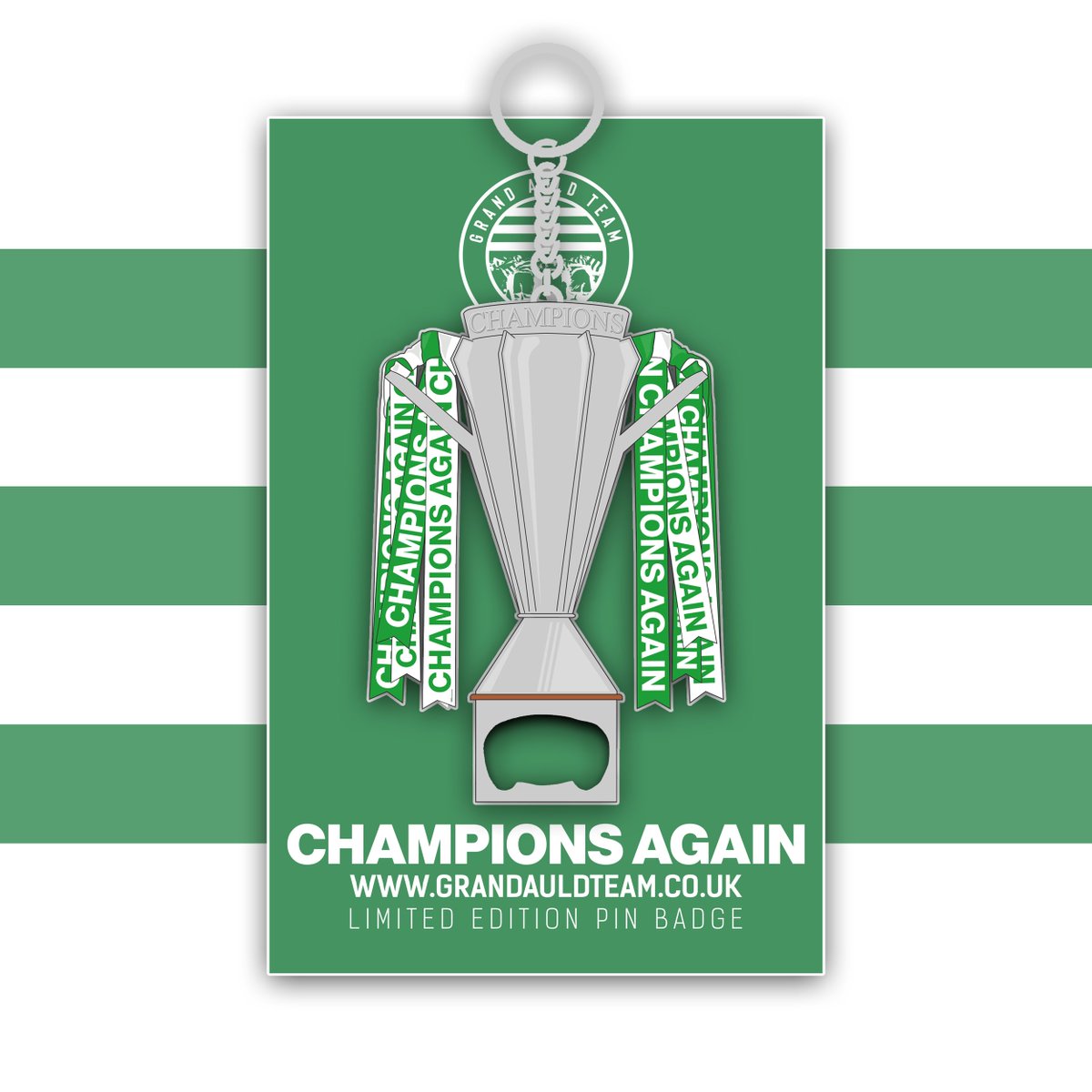 GrandAuldTeam_'s tweet photo. CHAMPIONS AGAIN 🏆

Keyring &amp; bottle opener champions Trophy, available as soon as the bhoys finish what they started  🍀💚

RT for a chance to win one, will pick 3 winners once they go live

Must be following me @GrandAuldTeam_ https://t.co/UJcy24N5Jl