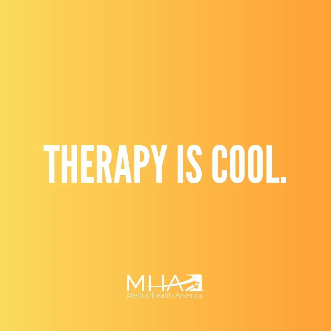 MentalHealthAm's tweet photo. No matter where you are on your #MentalHealth journey, talking with a therapist or counselor can help you work through thoughts, behaviors, symptoms, stressors, goals, past experiences, and other areas impacting your overall well-being.

TL;DR: Therapy is cool.

🤜💥🤛 https://t.co/BvYWrCuM65