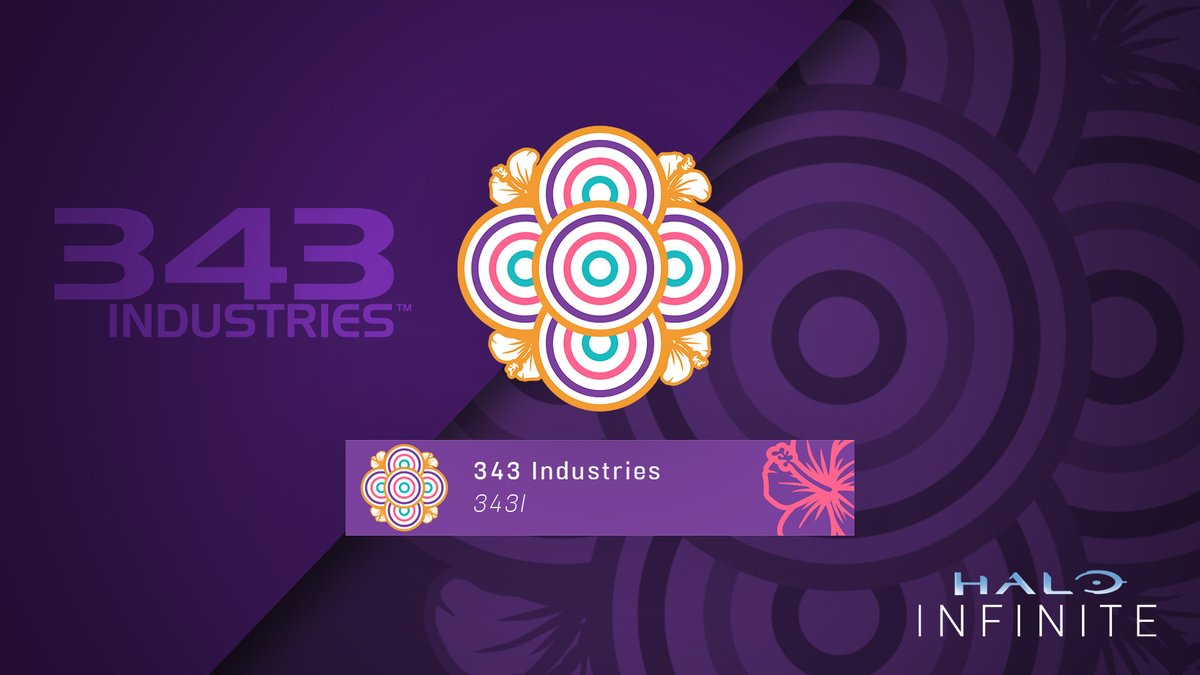 The in-game Asian and Pacific Islander Heritage Month nameplate and emblem from Halo Infinite.