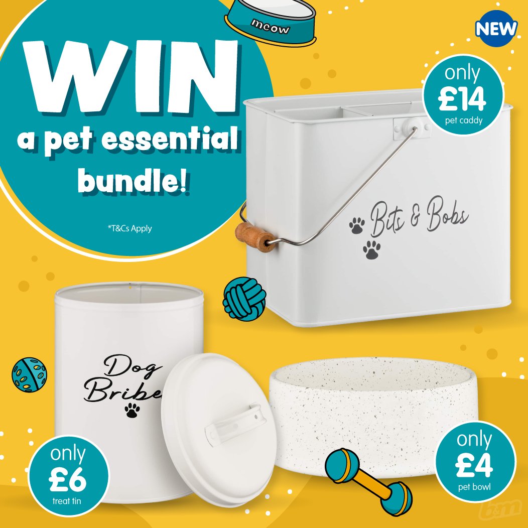 bmstores's tweet photo. 🐕#COMPETITION TIME🐕

Treat your pet with this essential pet organisation bundle!

Includes a bowl, dog treat container and accessories holder!

For a chance to #WIN, simply

1) RT this post
2) FOLLOW US
3) COMMENT a picture of your pet with #BMPet!

Competition ends 9am 10/5/22 https://t.co/IVCMcYvruu
