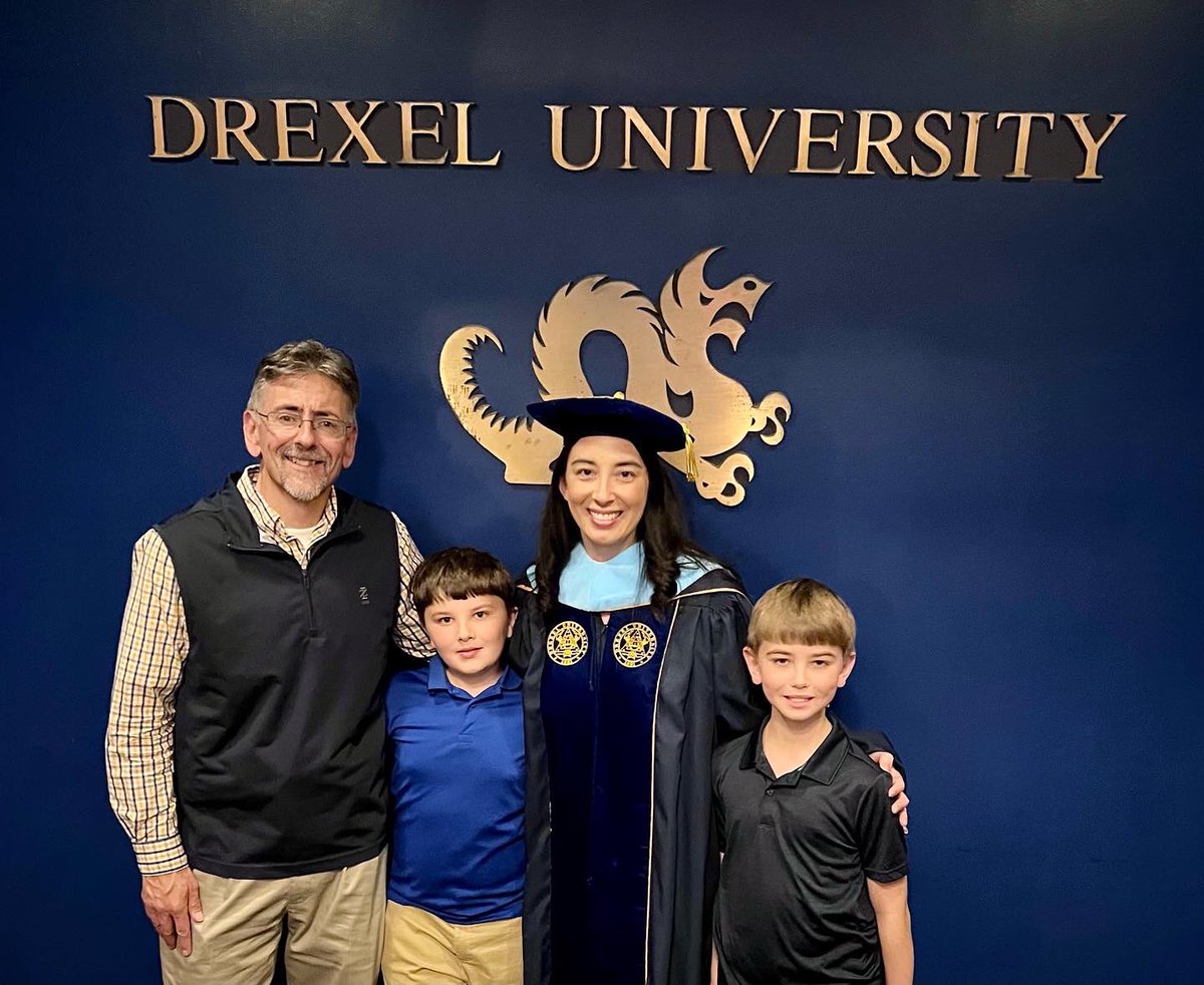 DrRackleyCLSD's tweet photo. The journey to earning a doctorate takes your whole village to love, support &amp; encourage you. A huge shout out to @DrexelSOE for giving the 2020 &amp; 2021 Doctoral Graduates the hooding ceremony that we missed due to the pandemic. It was a fabulous evening! #GoDragons @Drexelalumni https://t.co/5vsNWxliz9