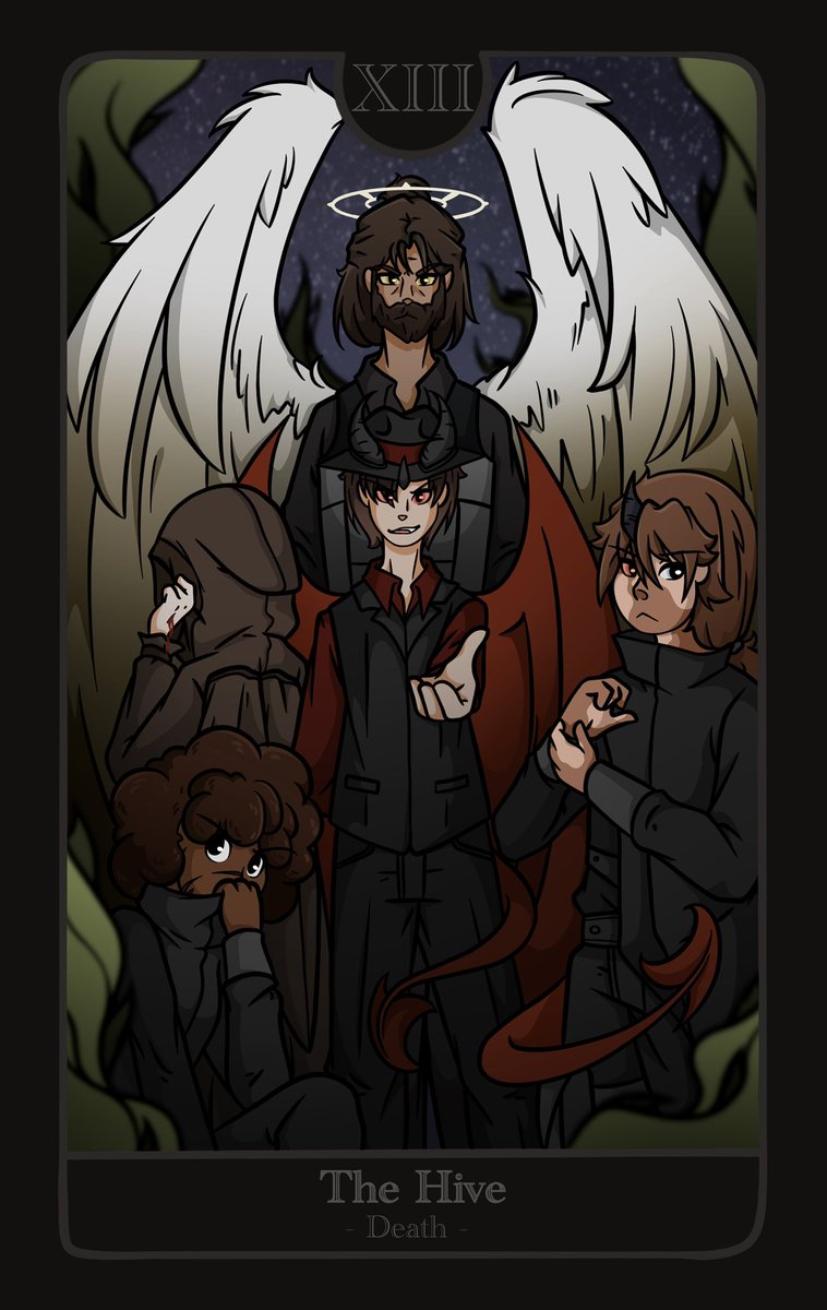 z1cklein's tweet photo. XIII: The Hive, Death
-
My main antagonists: a terrorism-group of outcasts that dedicate their life to changing demons living circumstances in Eden for the better😂😅
#digitaldrawing #Procreate #originalcharacter #tarot https://t.co/ahceIGBEMU