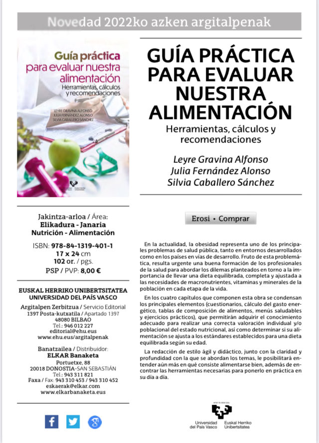 Aquí os presento mi primer libro, útil no solo para el alumnado sino para cualquier persona que quiera saber cómo se alimenta!! ⁦<a href="/EnfermeriaEHU/">GrupoEnfermeriaEHU</a>⁩ @ehu