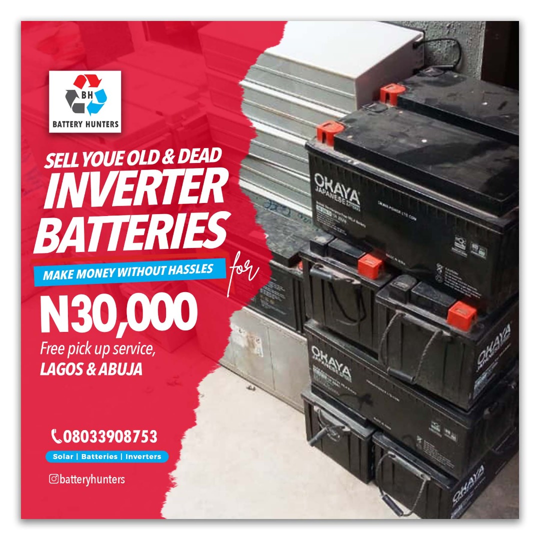 HunterBattery's tweet image. Make cool cash from the dangerous Lead acid Batteries in your offices, Homes.
Call / Whatsapp: 08033908753
 visit batteryhunters.com.ng to learn more.

#BatteryHunters
#LeadAcidBatteryRecycling
#RecycleRight
#Recycletocash