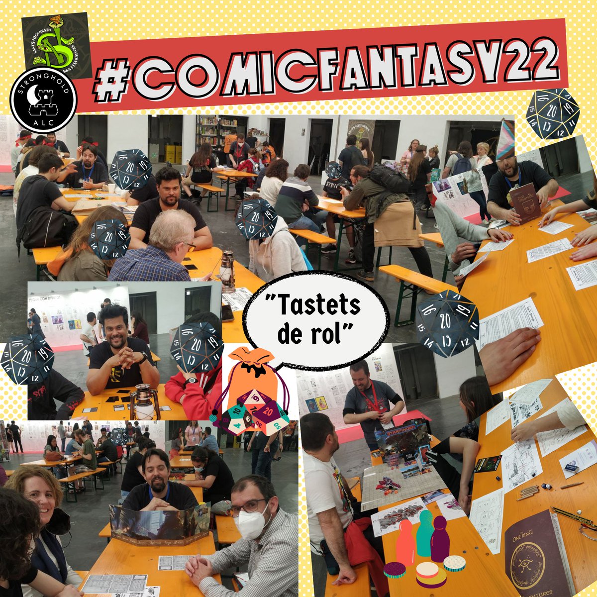 ALC_Stronghold's tweet photo. La secció de #TastetsDeRol amb @SantsNiggurath del #ComicFantasy22 no para!! Partides per a tots els gustos! #ablaneda #starfinder #callofcthulhu #septimomar #dungeonsandragons #8tesoros #contratiempos #L5A #outerspace entre molts +! https://t.co/pWieiRbtpy