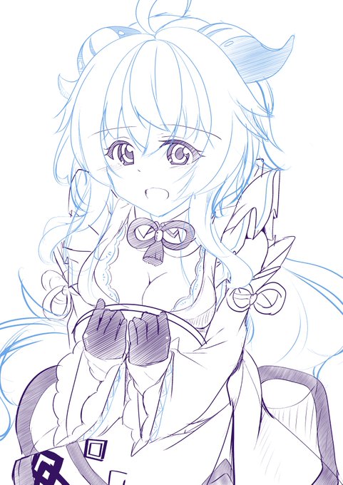 うむ。これ以上悩んでも仕方ないので、甘雨ちゃんはこんな感じでラフはおわりかなぁ(;'∀') 