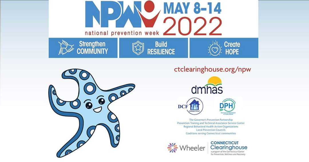 WheelerHealth's tweet photo. National Prevention Week starts tomorrow. Learn more about how #Connecticut is celebrating this observance at https://t.co/abP0a3bskQ. #PreventionHappensHereCT #CTPreventionWeek #NPW2022
@CTDCF @CTDPH @CTDMHAS @ClearinghouseCT https://t.co/pBWbnp0jWb