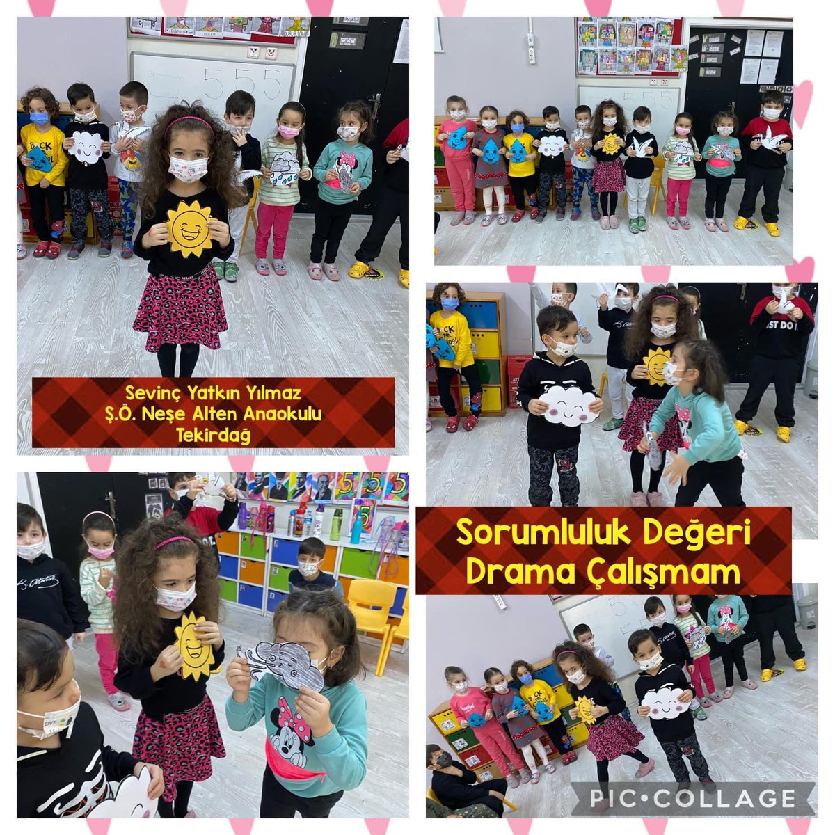 SehitNese's tweet photo. Menekşe sınıfı Sevinç Yatkın Yılmaz rehberliğinde”Değerlerimi Öğreniyor,Hayata Renk Katıyorum”projesi ile Çocukların sevgi,saygı,sabır,tutumluluk,vatanseverlik,sorumluluk,yardımseverlik değerlerini öğretmek amacıyla proje etkinliklerini tamamladılar. https://t.co/2dgOoHjUwi