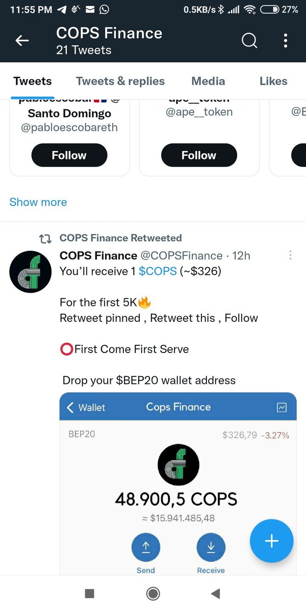 Anonymo4787's tweet photo. @COPSFinance 0x2A7f52DA45eC178d2638F660c8a3AD765026117f https://t.co/N3LLak1XKA