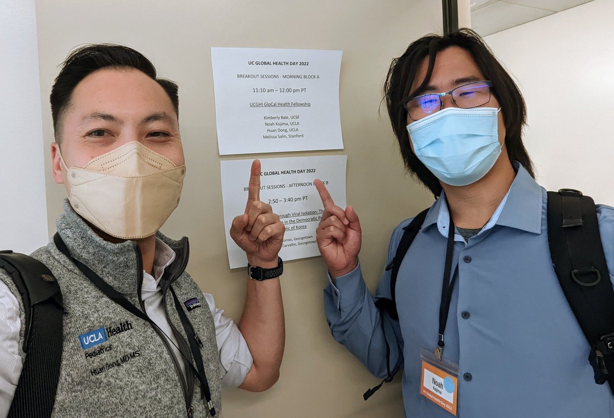 HuanDongMD's tweet photo. Always a good day when you get to co-present with Dr. Kojima 🤓 @dgsomucla #ucglobalhealthday2022 https://t.co/rd1wzQ5zhb