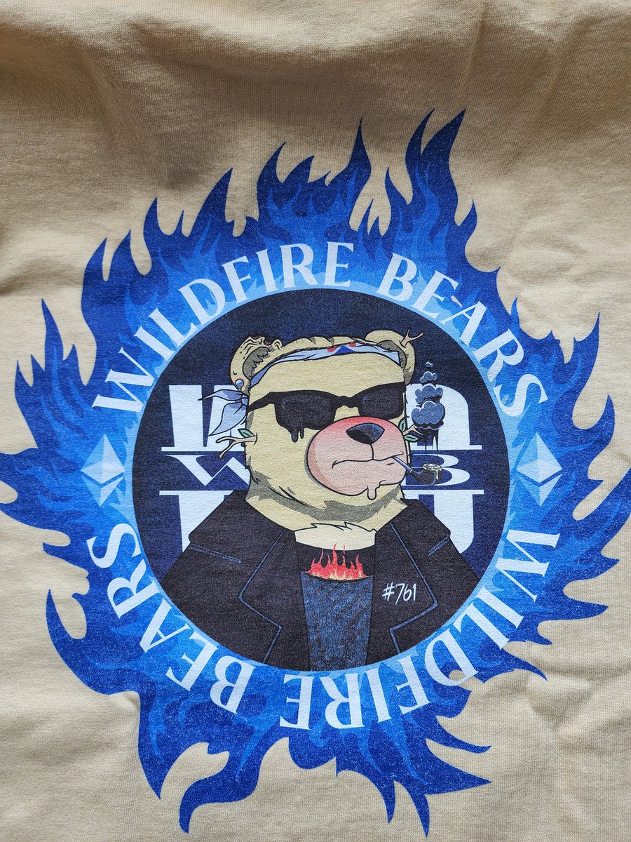 jalop2127's tweet photo. Got my first free merch from @WildfireBears ! Repping my WFB gang #751 and #752 ! Be sure to check them out and sweep one up off the opensea floor! Phase 1 is sold out! I gotta get some new merch ordered now for my new bear I won in poker last night! https://t.co/5Lj082N0QU