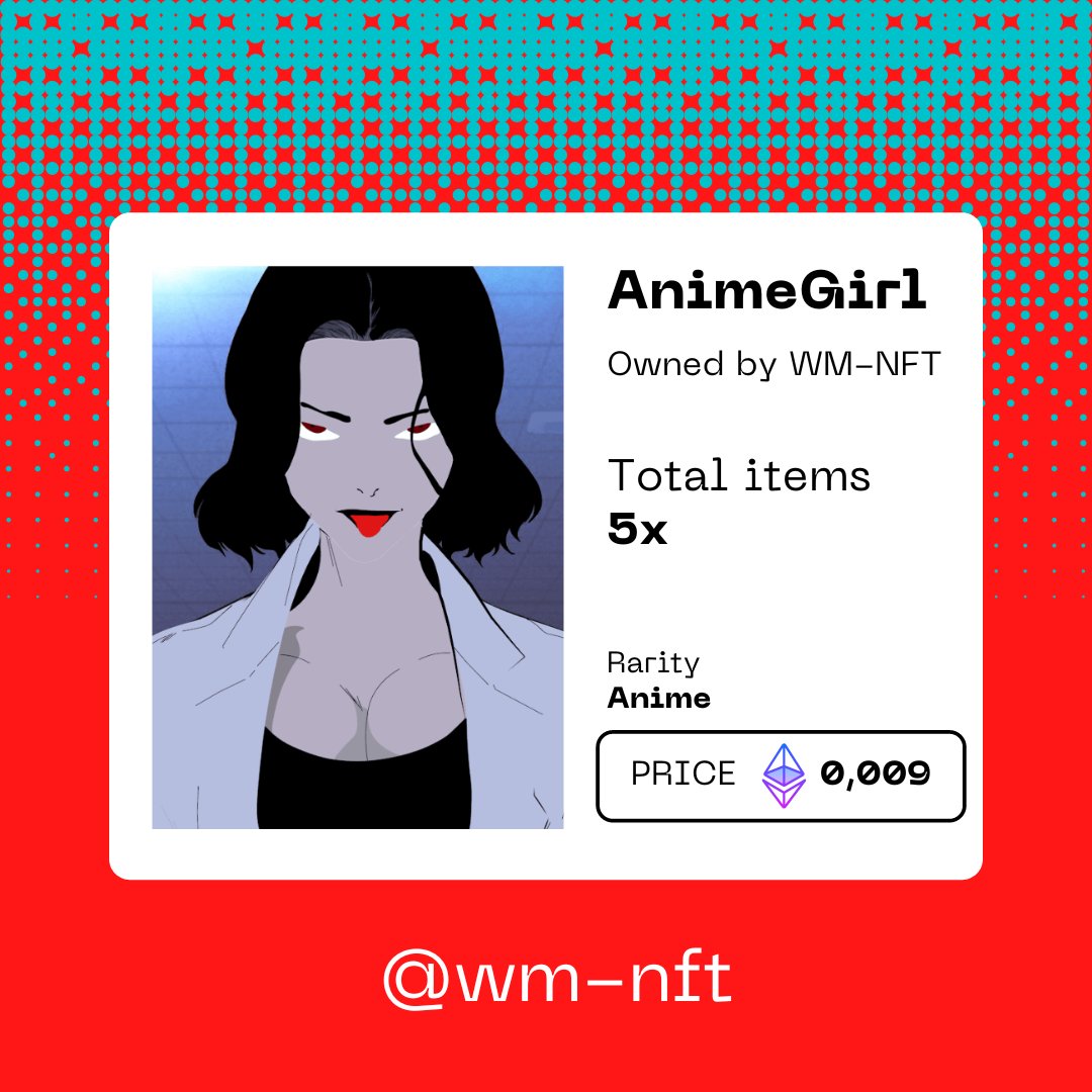WMNFT_'s tweet photo. Anime Girl Nft and Collection on sale.

To access To access Nft 👇
https://t.co/kvmzKhFI08

#nft #anime #nftdesing #nftcommunity #ethereum #Bitcoin #metaverse #AnimeArt #OpenSeaNFT https://t.co/u0uZahZK8a