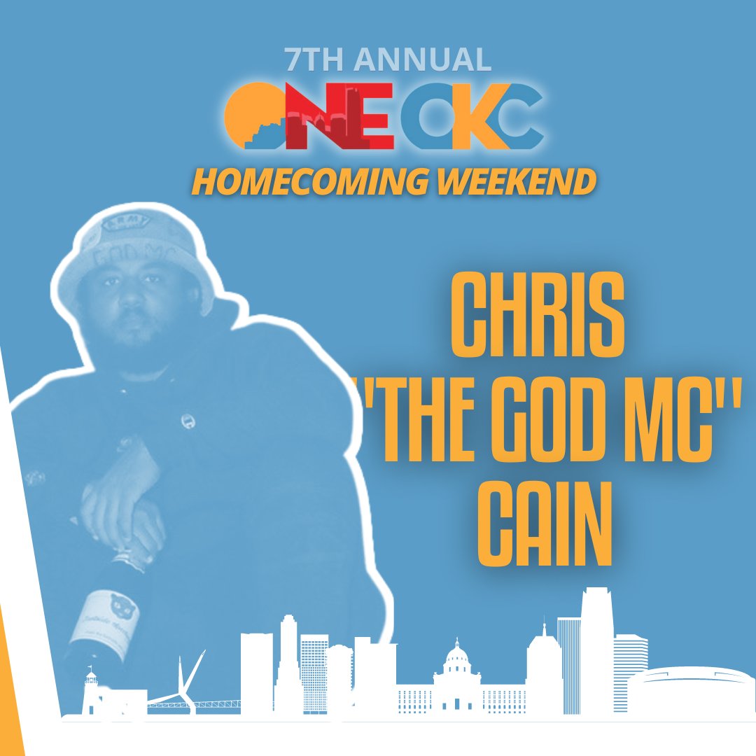 OneOKCEvent's tweet photo. Homegrown artist Chris "The God MC" Cain is headed to the stage for his BIG PREMIERE PERFORMANCE at #oNEOKC. Learn why critics are calling this local rapper one to watch! See him LIVE at Booker T. Washington Park TODAY at 4:45 p.m. https://t.co/DkEvwEF6TI