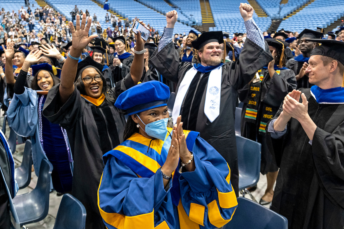 UNC's tweet photo. Take another look at today's #UNC doctoral hooding ceremony #UNCgrad 🎓🐏 https://t.co/DUPiAVzuMv https://t.co/lMDliYAMne